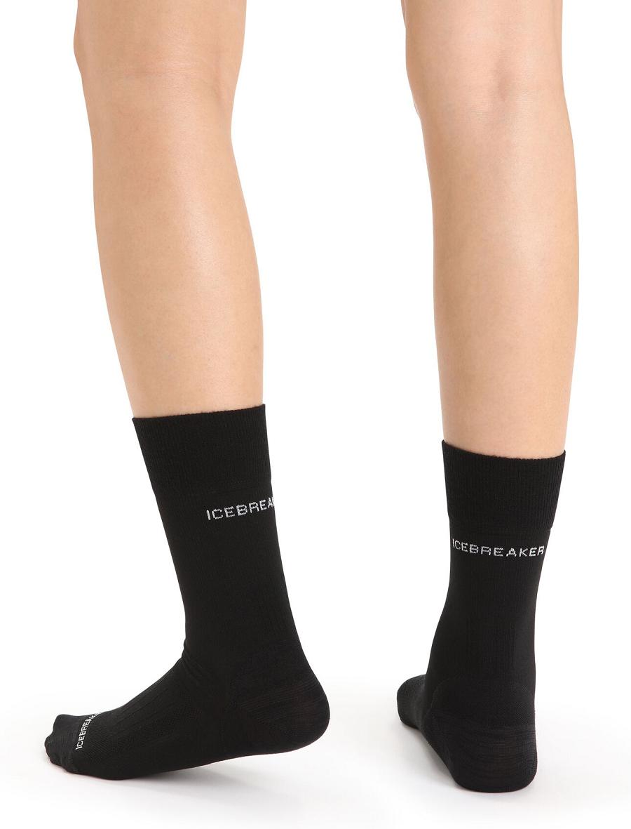 Black Icebreaker Merino Hike Liner Crew Women's Socks | AU 1413UZGT